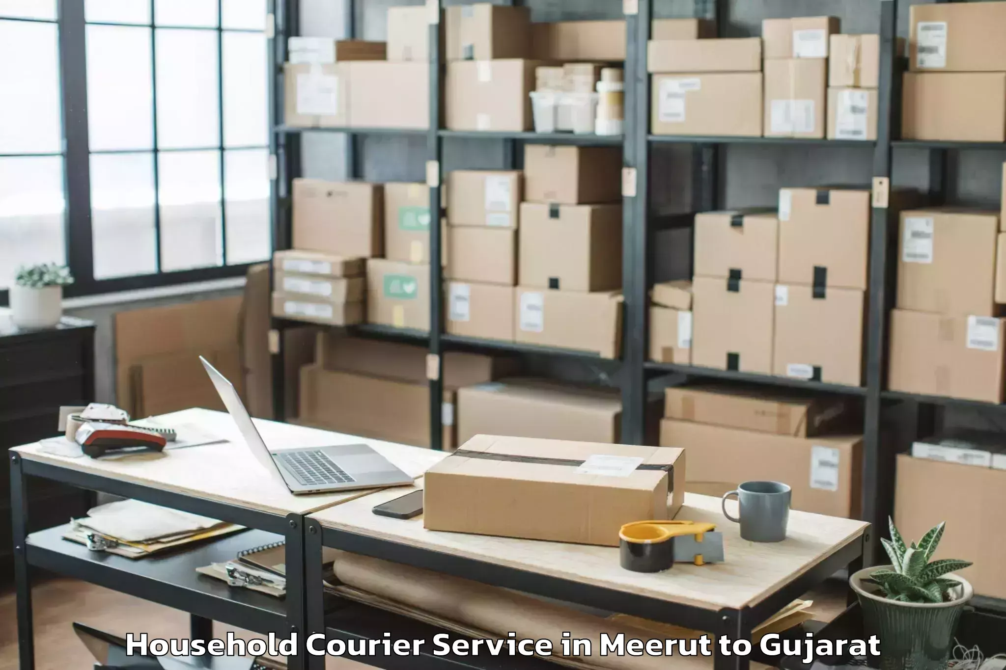 Reliable Meerut to Cept University Ahmedabad Household Courier